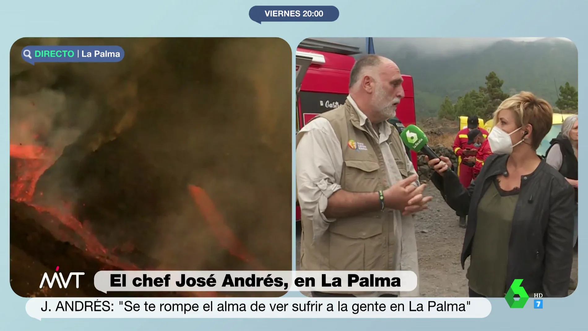 El llamamiento del chef José Andrés tras la erupción: "No hay que olvidarse de de la isla de La Palma"