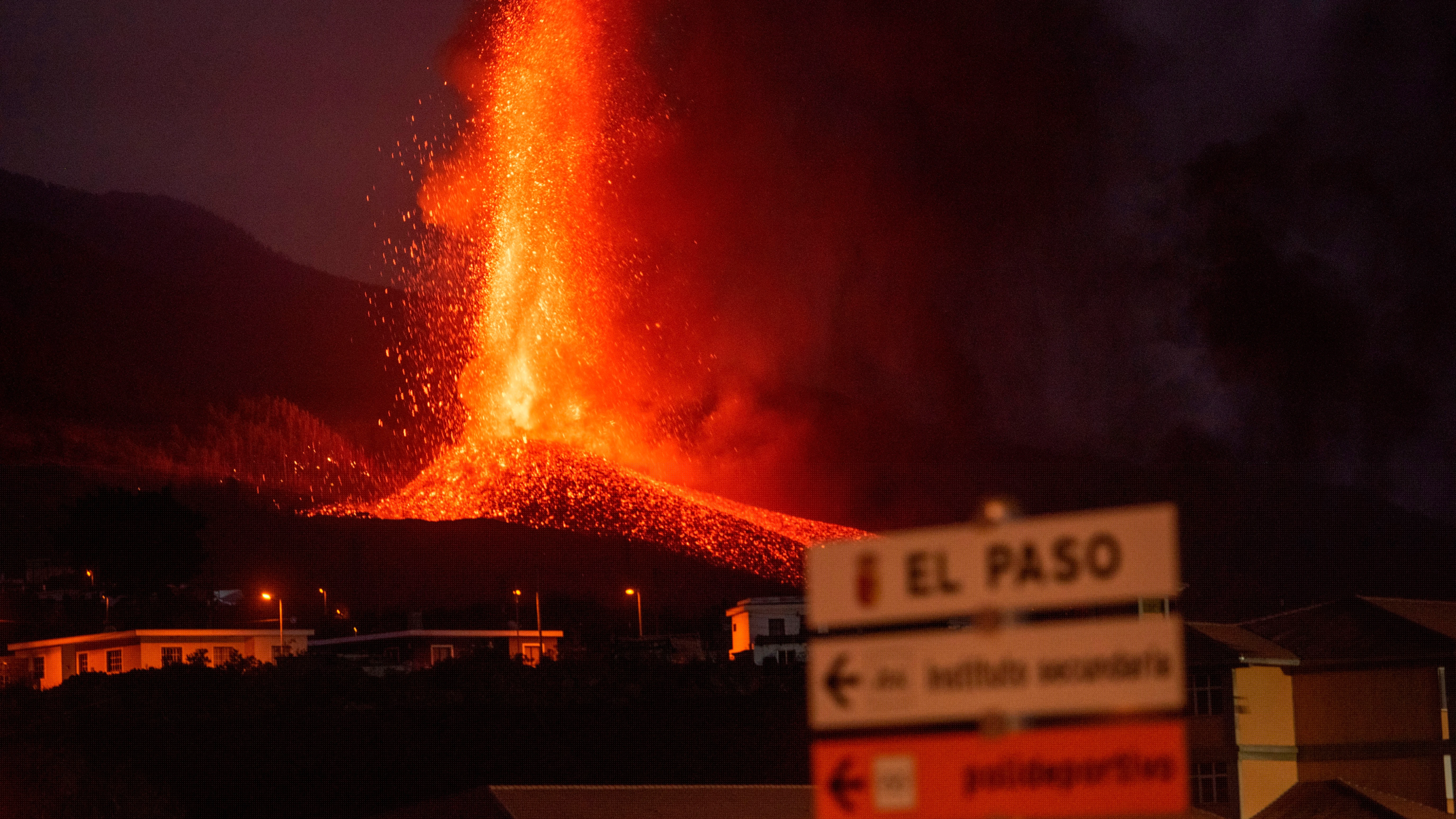 La erupción en La Palma, en plena actividad