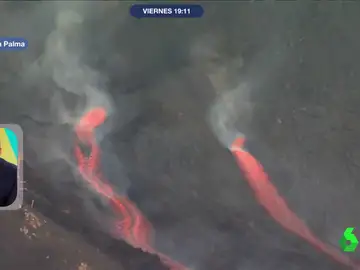 Impactantes imágenes: dos coladas de lava recorren el volcán de La Palma engullendo todo a su paso