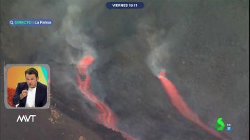 Impactantes imágenes: dos coladas de lava recorren el volcán de La Palma engullendo todo a su paso