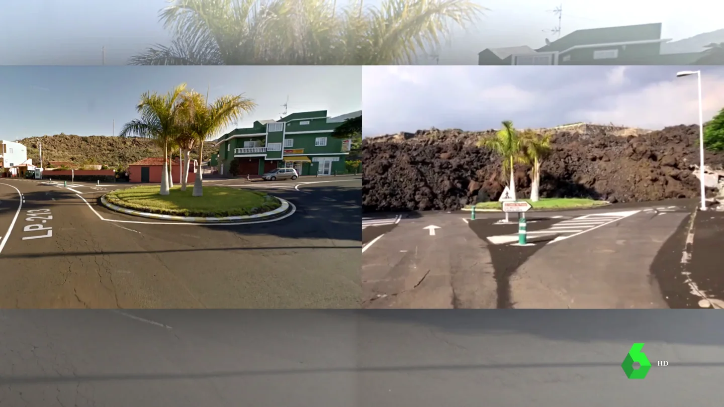 Imagen del antes y el después de Todoque Imagen del antes y el después de Todoque