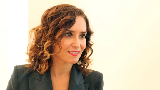 La presidenta de la Comunidad de Madrid, Isabel Díaz Ayuso durante la rueda de prensa que ofreció en un hotel de Manhattan La presidenta de la Comunidad de Madrid, Isabel Díaz Ayuso durante la rueda de prensa que ofreció hoy en un hotel de Manhattan