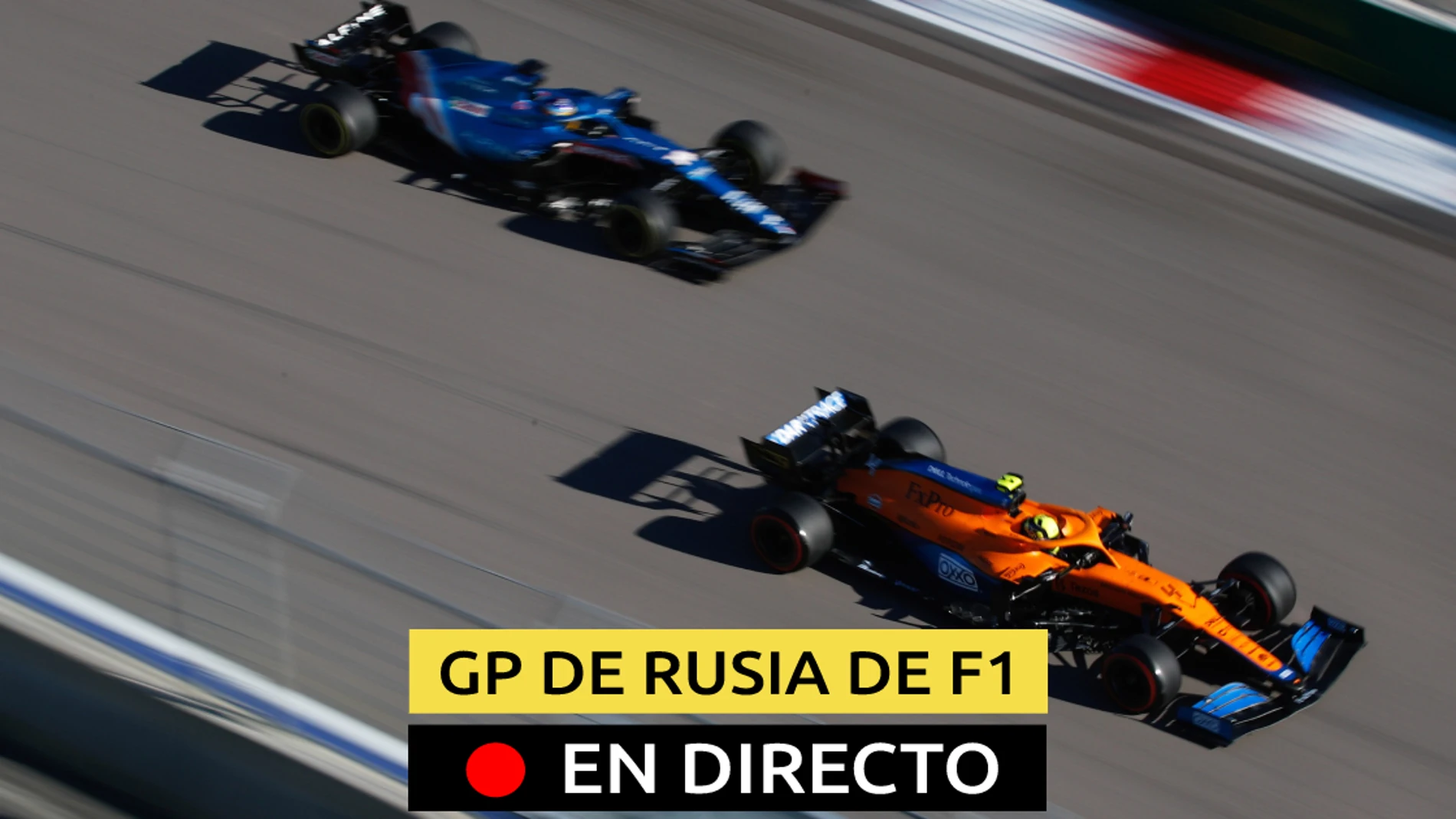 Fernando Alonso y Lando Norris en el GP de Rusia