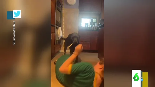 La terrorífica reacción de un perro: así coge un cuchillo cuando cree que su humana está inconsciente La terrorífica reacción de un perro: así coge un cuchillo cuando cree que su humana está inconsciente