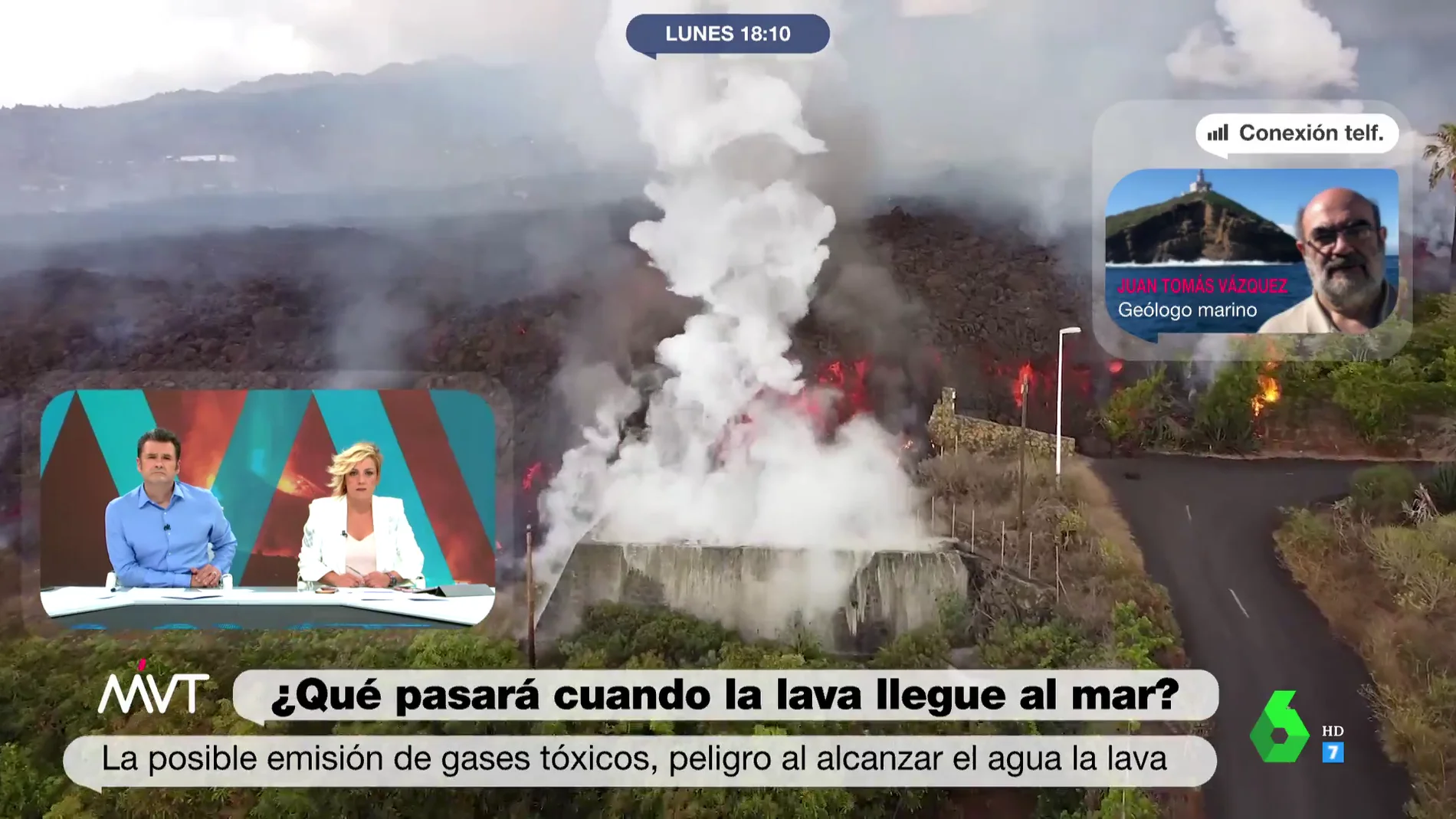 Un geólogo explica cómo afectará a la vida marina el impacto de la lava en el mar