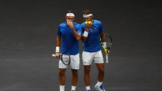 Roger Federer y Rafa Nadal forman pareja en dobles de la Laver Cup de 2017 Roger Federer y Rafa Nadal forman pareja en dobles de la Laver Cup de 2017