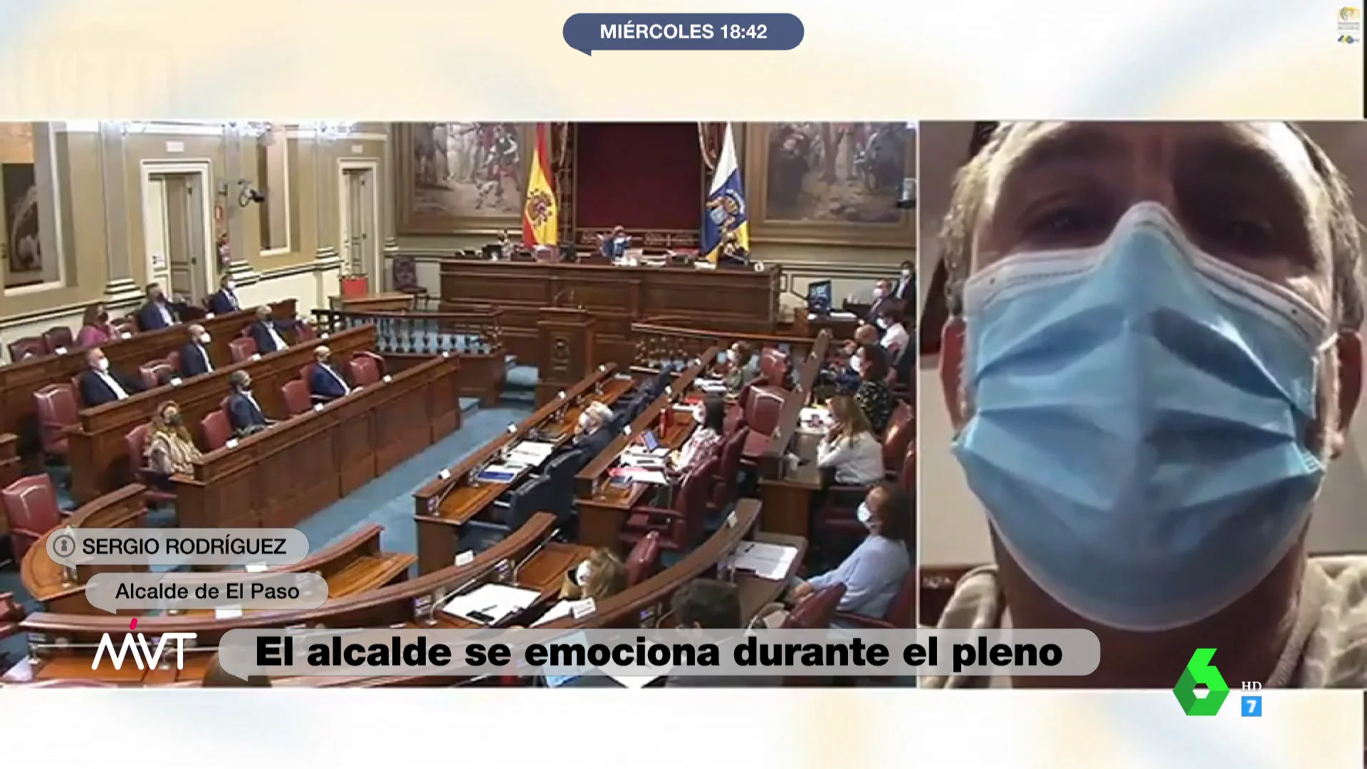 El alcalde de El Paso se emociona en un pleno ante la situación de su pueblo: "Hay personas de 80 años que lo han perdido todo"