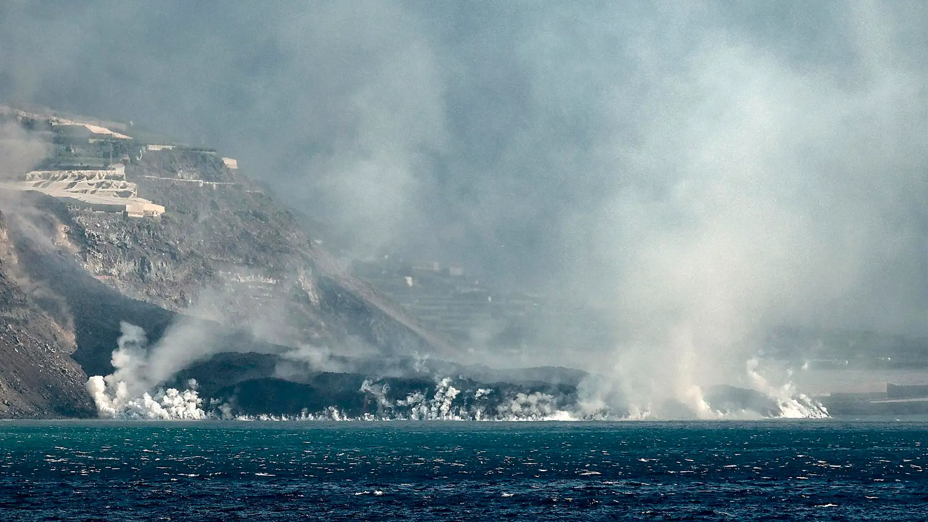 El delta formado por la colada de lava