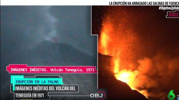 Imágenes inéditas del volcán de Teneguía, en 1971.