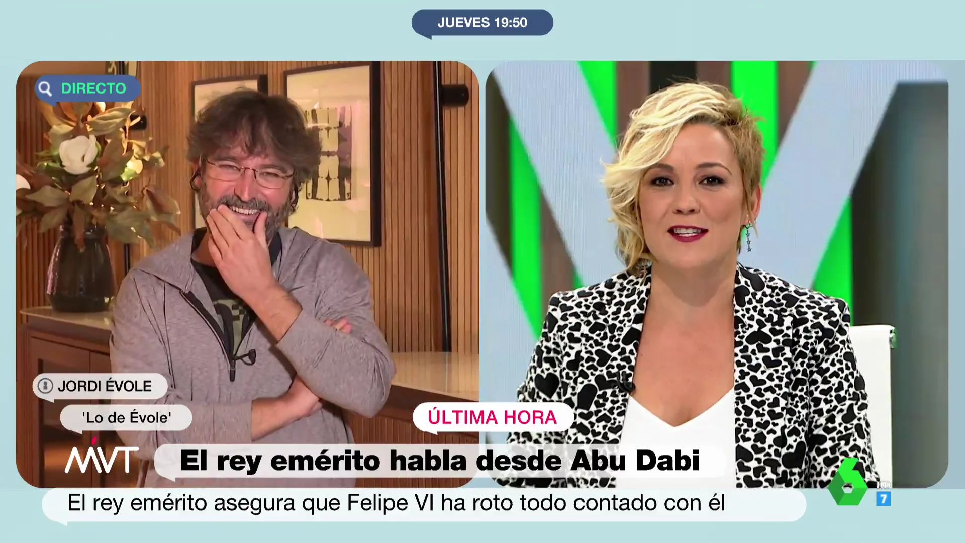 La reacción de Jordi Évole con la entrevista del rey emérito en la que afirma que ha roto contacto con el Felipe VI