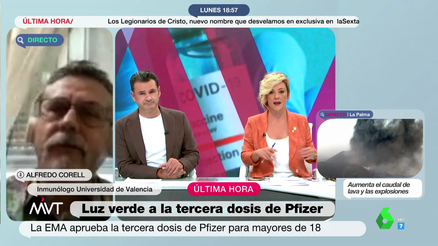 "Se están precipitando": el aviso del inmunólogo Alfredo Corell sobre una posible tercera dosis de Pfizer "Se están precipitando": el aviso del inmunólogo Alfredo Corell sobre una posible tercera dosis de Pfizer