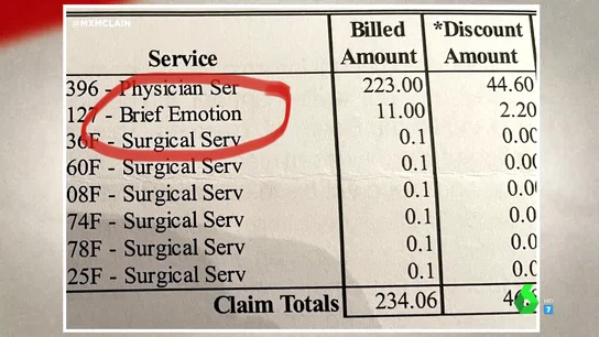 Le cobran 10 euros más por llorar durante la operación: la bochornosa factura de una intervención quirúrgica en EEUU Le cobran 10 euros más por llorar durante la operación: la bochornosa factura de una intervención quirúrgica en EEUU