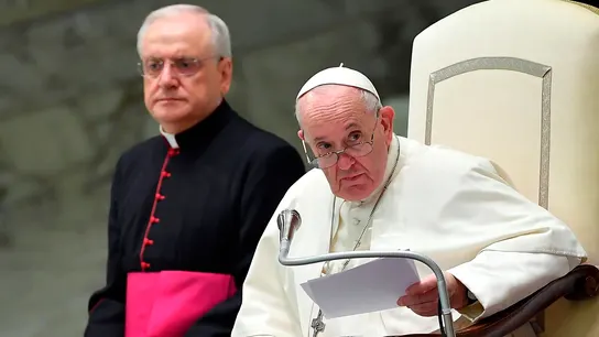 El papa Francisco durante la audiencia general en el aula Pablo VI, en el Vaticano El papa Francisco durante la audiencia general en el aula Pablo VI, en el Vaticano