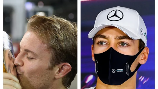 Nico Rosberg y George Russell Nico Rosberg y George Russell