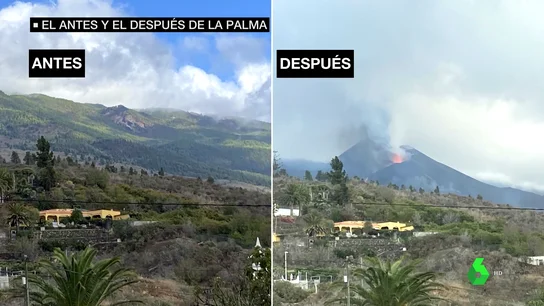 Antes y después de la erupción de La Palma Antes y después de la erupción de La Palma