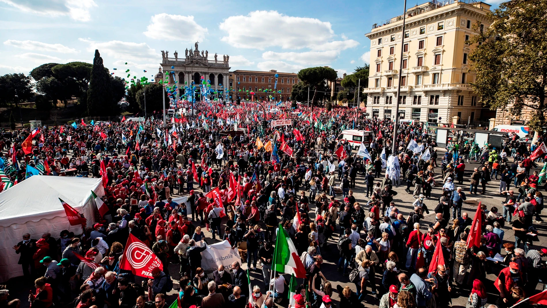 Manifestación en Roma contra el fascismo