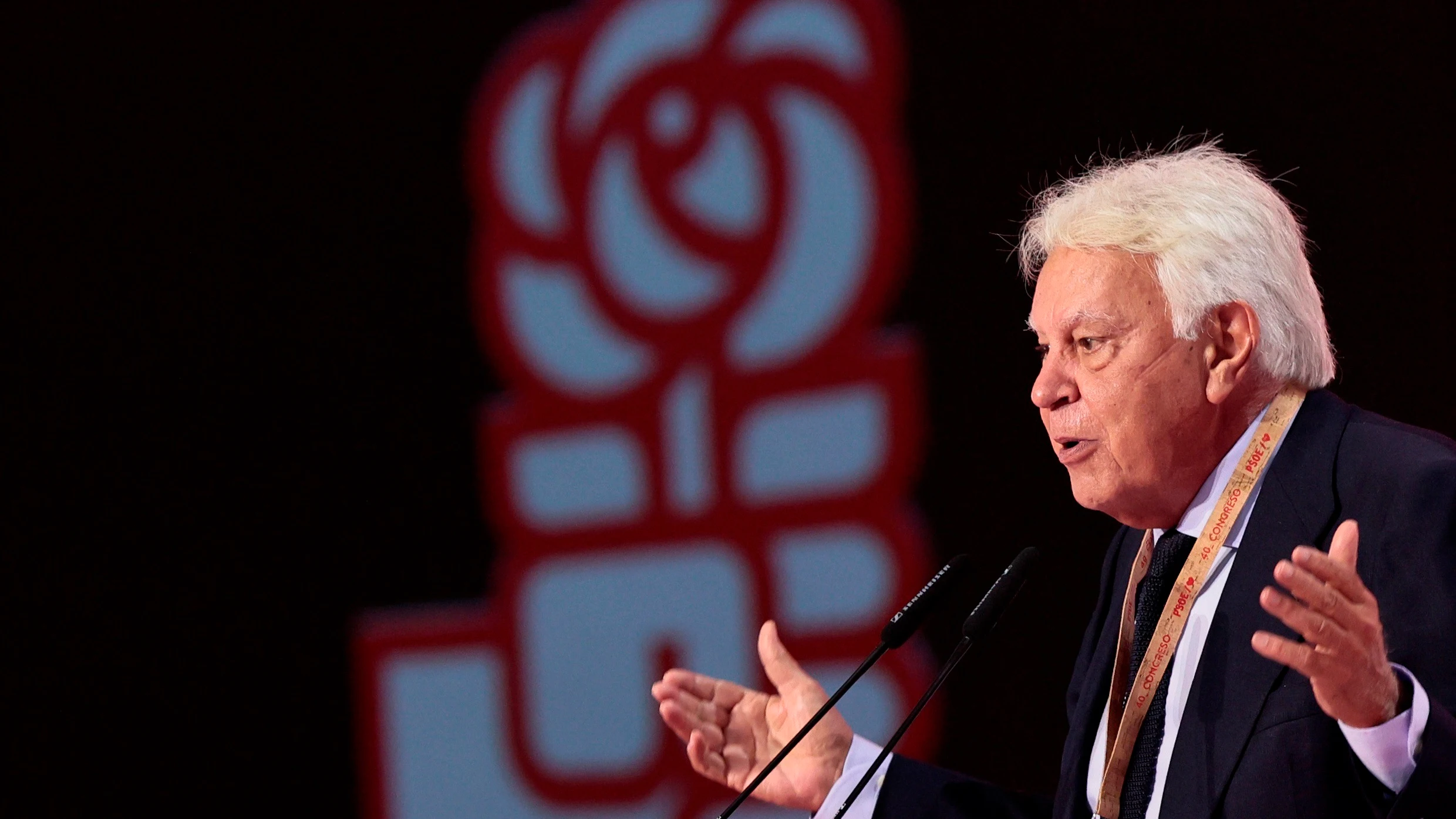 El ex presidente del Gobierno, Felipe Gonzalez, durante el Congreso Federal del PSOE