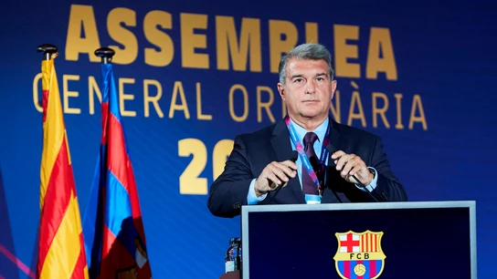 Joan Laporta, en la Asamblea General Ordinaria del Barça Joan Laporta, en la Asamblea General Ordinaria del Barça