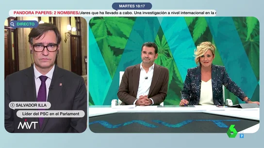 La pregunta de Cristina Pardo a Salvador Illa en directo: "¿Ha probado el cannabis?" La pregunta de Cristina Pardo a Salvador Illa en directo: "¿Ha probado el cannabis?"