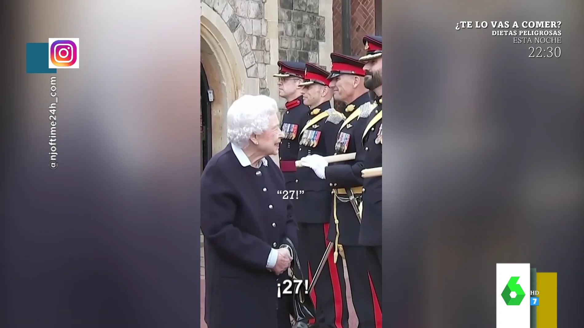   La conversación viral de la reina Isabel con un guardia real de Palacio: ¿está intentado ligar con él?