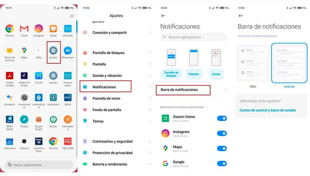 Cambiando el aspecto de los iconos en la barra de notificaciones