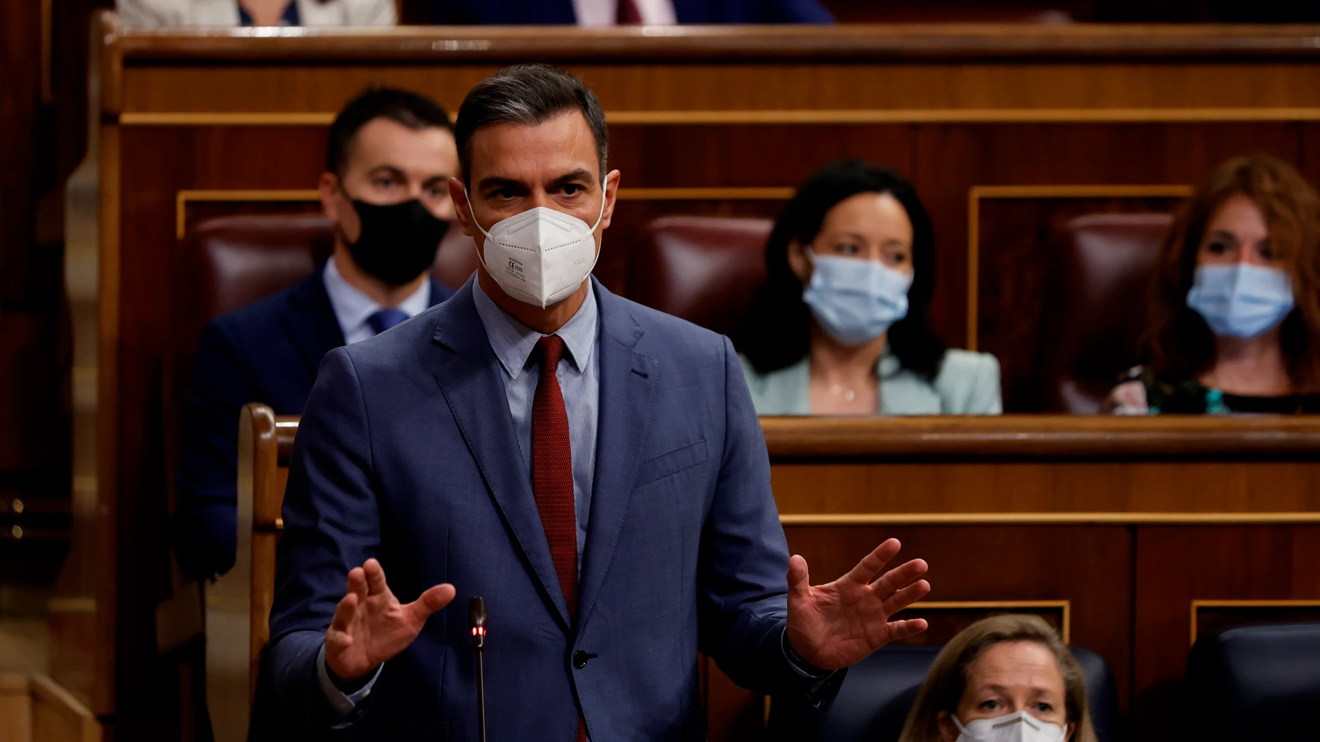 Pedro Sánchez interviene durante la sesión de control al Gobierno en el Congreso de los Diputados