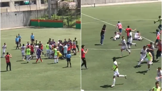 Violenta batalla campal en un partido sub-17 en Colombia Violenta batalla campal en un partido sub-17 en Colombia