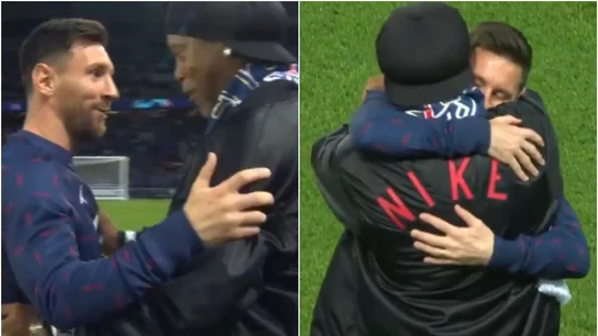 El afectuoso abrazo entre Leo Messi y Ronaldinho que emociona al mundo del fútbol El afectuoso abrazo entre Leo Messi y Ronaldinho que emociona al mundo del fútbol