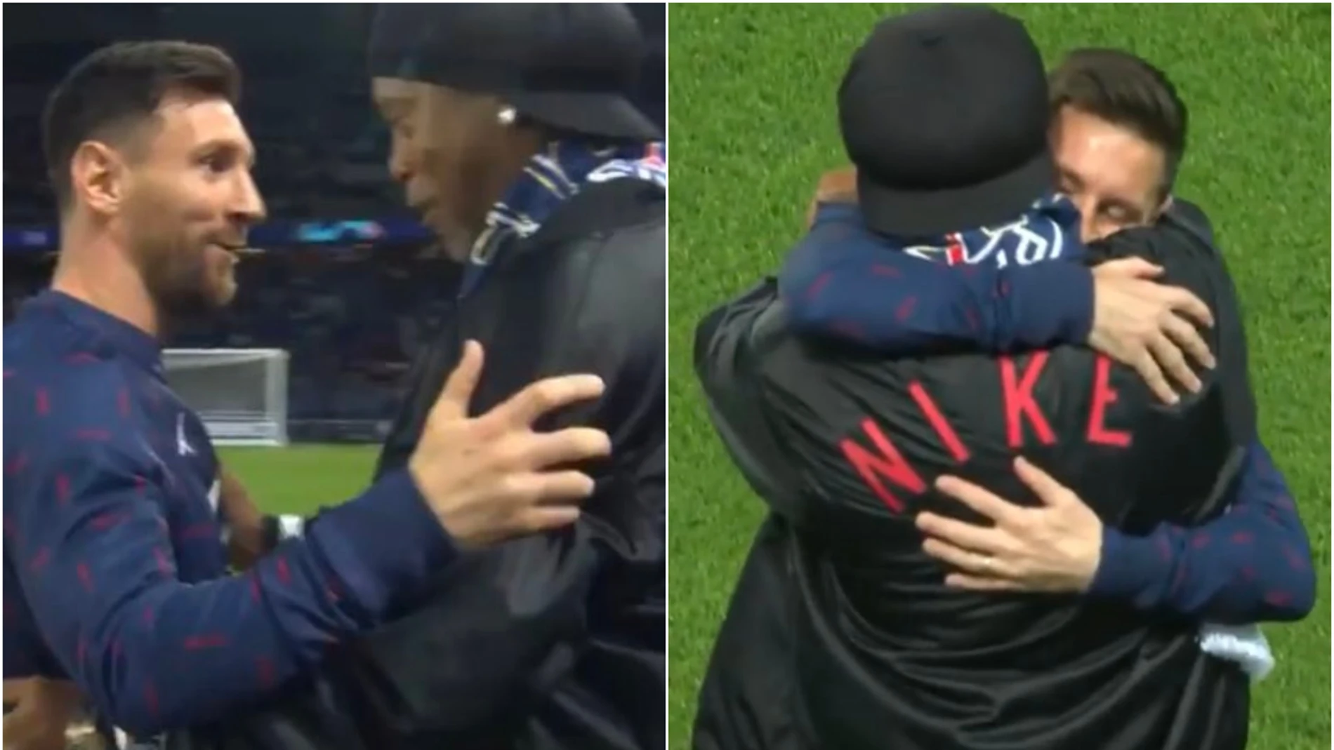 El afectuoso abrazo entre Leo Messi y Ronaldinho que emociona al mundo del fútbol