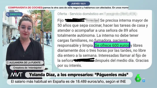 600 euros al mes y ningún día libre: las indignantes ofertas de trabajo que se encuentran en la red 600 euros al mes y ningún día libre: las indignantes ofertas de trabajo que se encuentran en la red