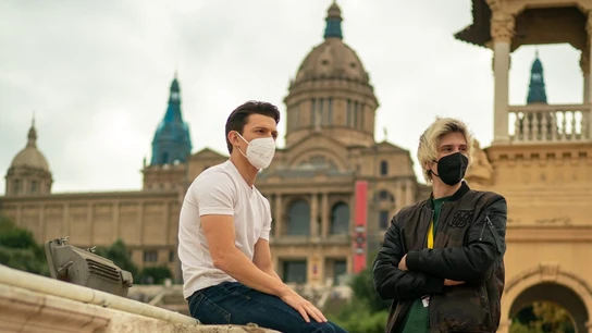 Tom Holland y El Rubius durante el rodaje Tom Holland y El Rubius durante el rodaje