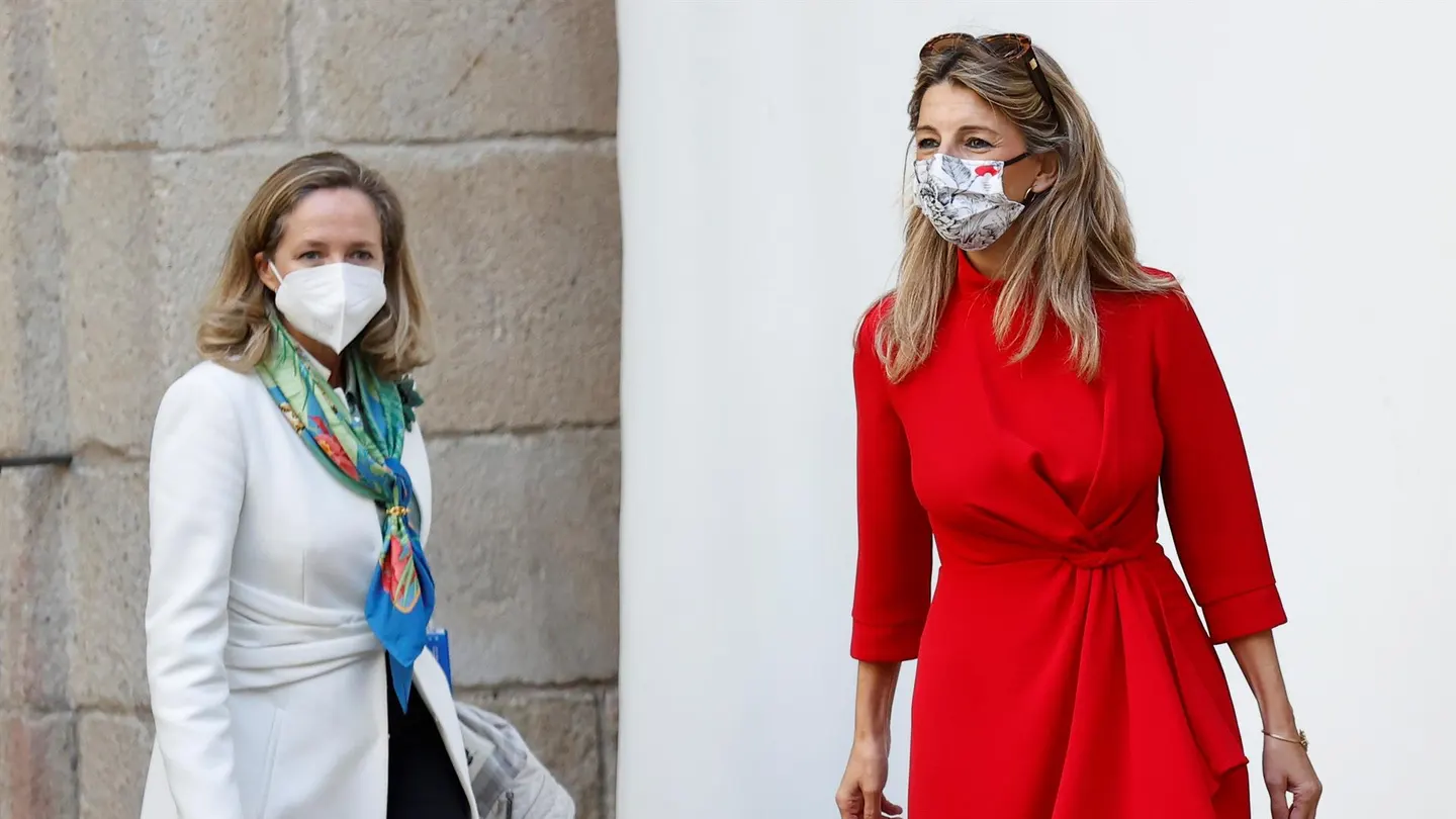Las vicepresidentas del gobierno de Economía Nadia Calviño y Trabajo Yolanda Díaz Las vicepresidentas del gobierno de Economía Nadia Calviño y Trabajo Yolanda Díaz
