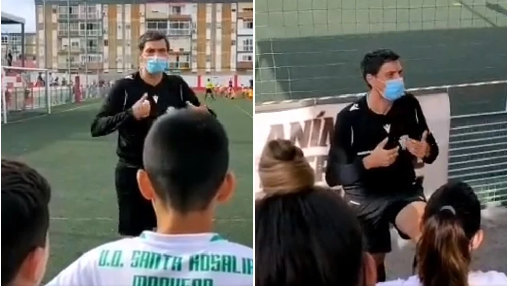 El discurso ejemplar sobre el "VAR de la honestidad" de un árbitro de fútbol base a niños y padres