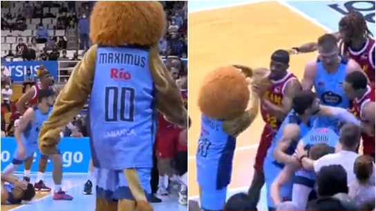 Denuncian a la mascota del Breogán por "atacar" a los jugadores del UCAM Denuncian a la mascota del Breogán por "atacar" a los jugadores del UCAM