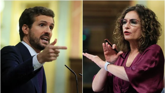 Pablo Casado, líder del PP, y María Jesús Montero, ministra de Hacienda Pablo Casado, líder del PP, y María Jesús Montero, ministra de Hacienda