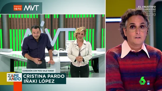 La divertida pulla de Josie al flequillo de Cristina Pardo ante las caras de sorpresa de Iñaki López La divertida pulla de Josie al flequillo de Cristina Pardo ante las caras de sorpresa de Iñaki López