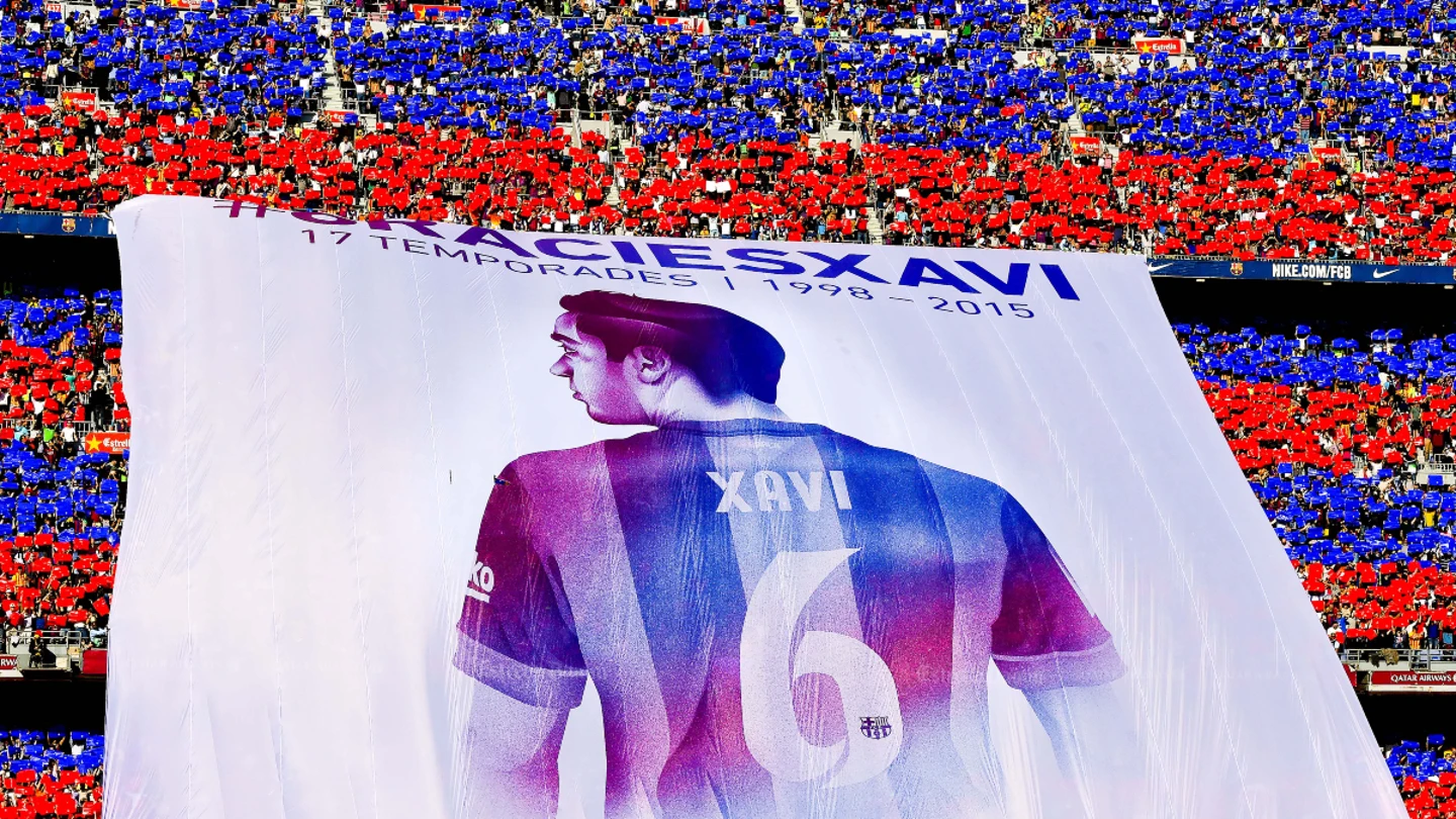 Pancarta del barcelonismo para Xavi Pancarta del barcelonismo para Xavi