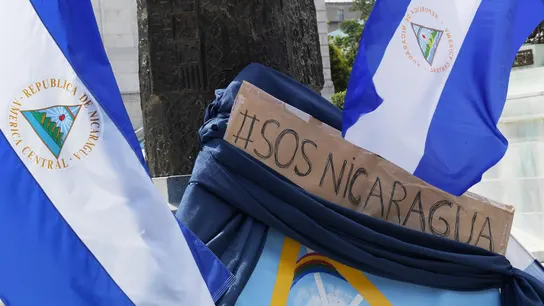 Vista de una protesta de nicaragüenses en Washington, en una fotografía de archivo. Vista de una protesta de nicaragüenses en Washington, en una fotografía de archivo.