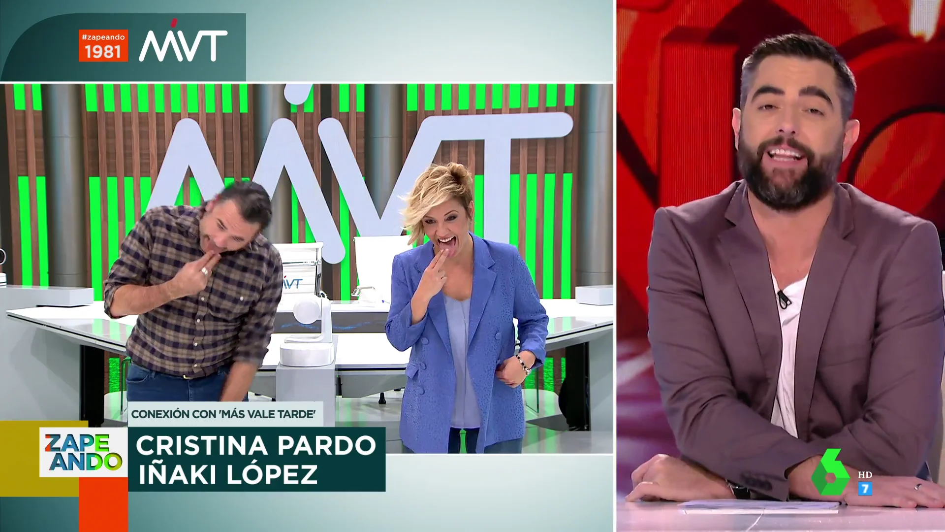 Dani Mateo, Cristina Pardo e Iñaki López comentan los gestos de Albert Cavallé, el 'estafador del amor': "Fue un circo"