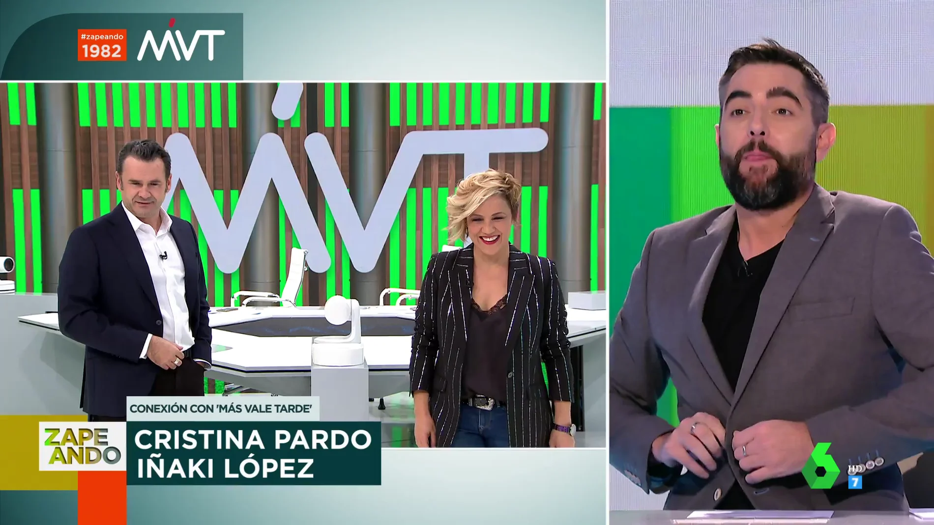 El pique de Dani Mateo con Iñaki López por su comentario sobre el botón de su chaqueta: "He ganado salud"