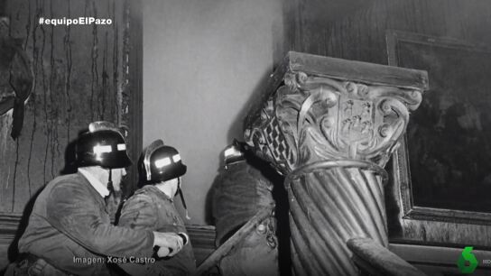 Imagen del interior del Pazo de Meirás tras el incendio en 1978