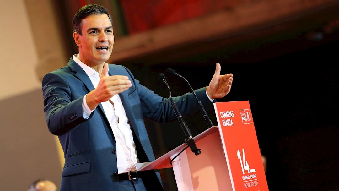 El presidente del Gobierno, Pedro Sánchez, durante un acto del PSOE