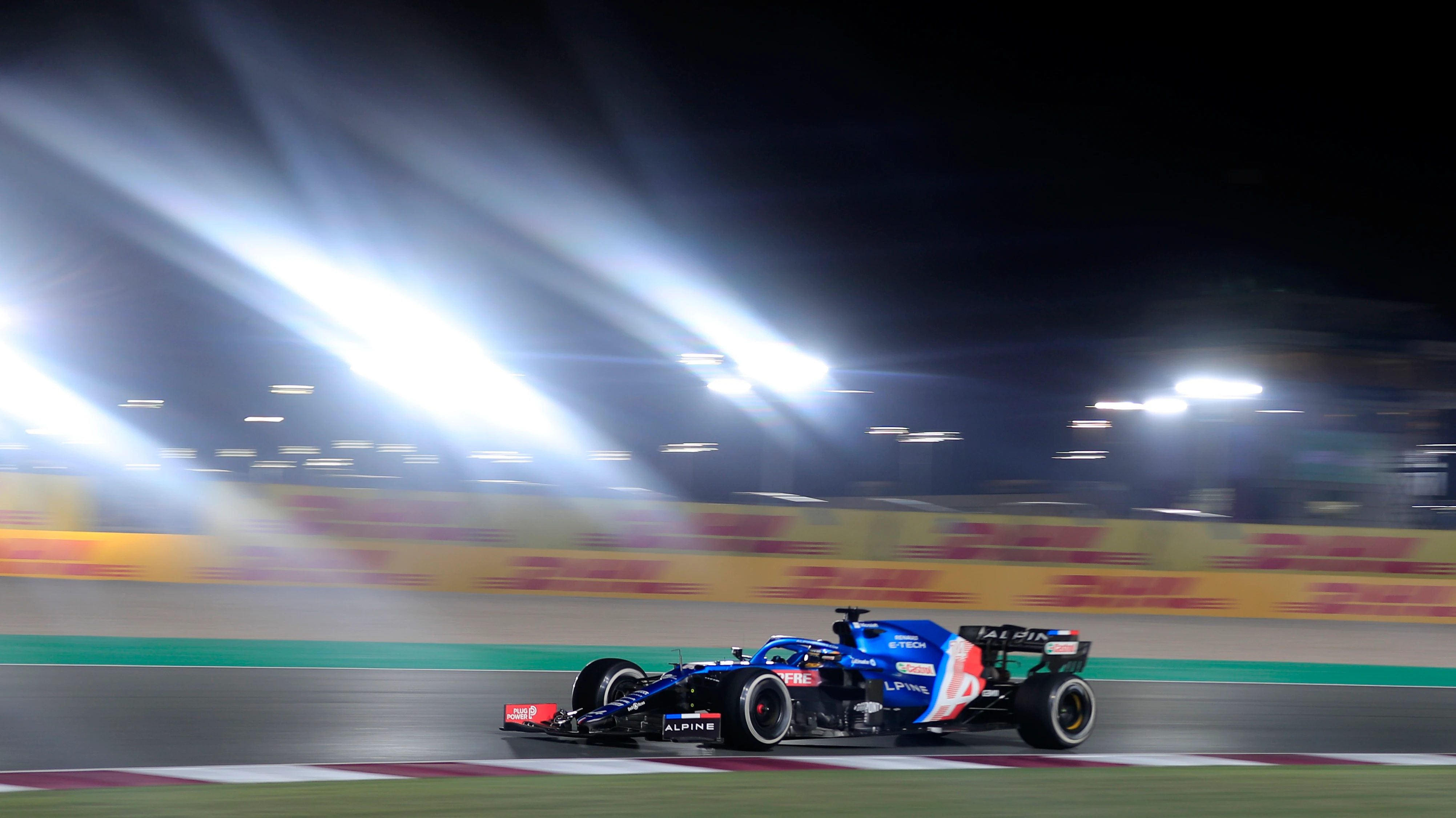 Fernando Alonso, en acción durante el GP de Catar