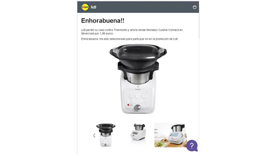 Imagen de la estafa del robot de cocina de Lidl Imagen de la estafa del robot de cocina de Lidl