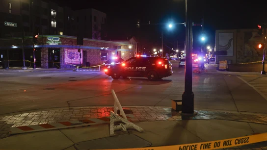 Un vehículo de la policía en la zona del atropello en Wisconsin Un vehículo de la policía en la zona del atropello en Wisconsin