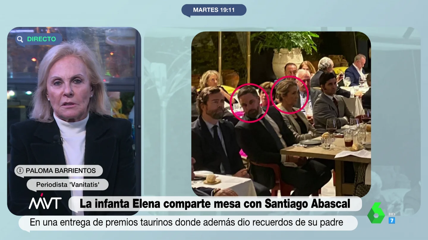 ¿Por qué se sentó la infanta Elena al lado de Santiago Abascal en un acto taurino? La explicación de Paloma Barrientos ¿Por qué se sentó la infanta Elena al lado de Santiago Abascal en un acto taurino? La explicación de Paloma Barrientos