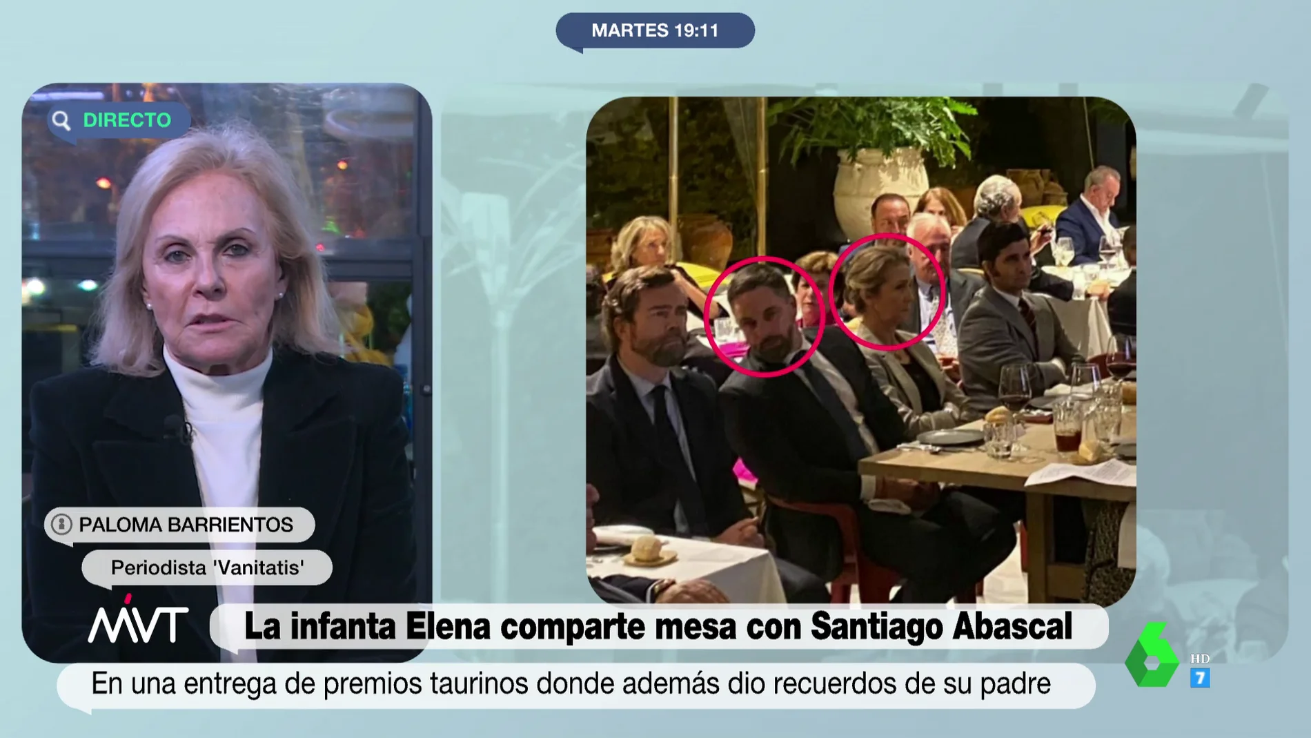¿Por qué se sentó la infanta Elena al lado de Santiago Abascal en un acto taurino? La explicación de Paloma Barrientos