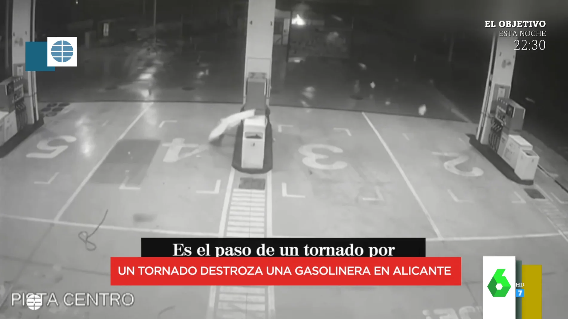 El devastador tornado que se lleva por delante hasta los cristales de una gasolinera de Alicante