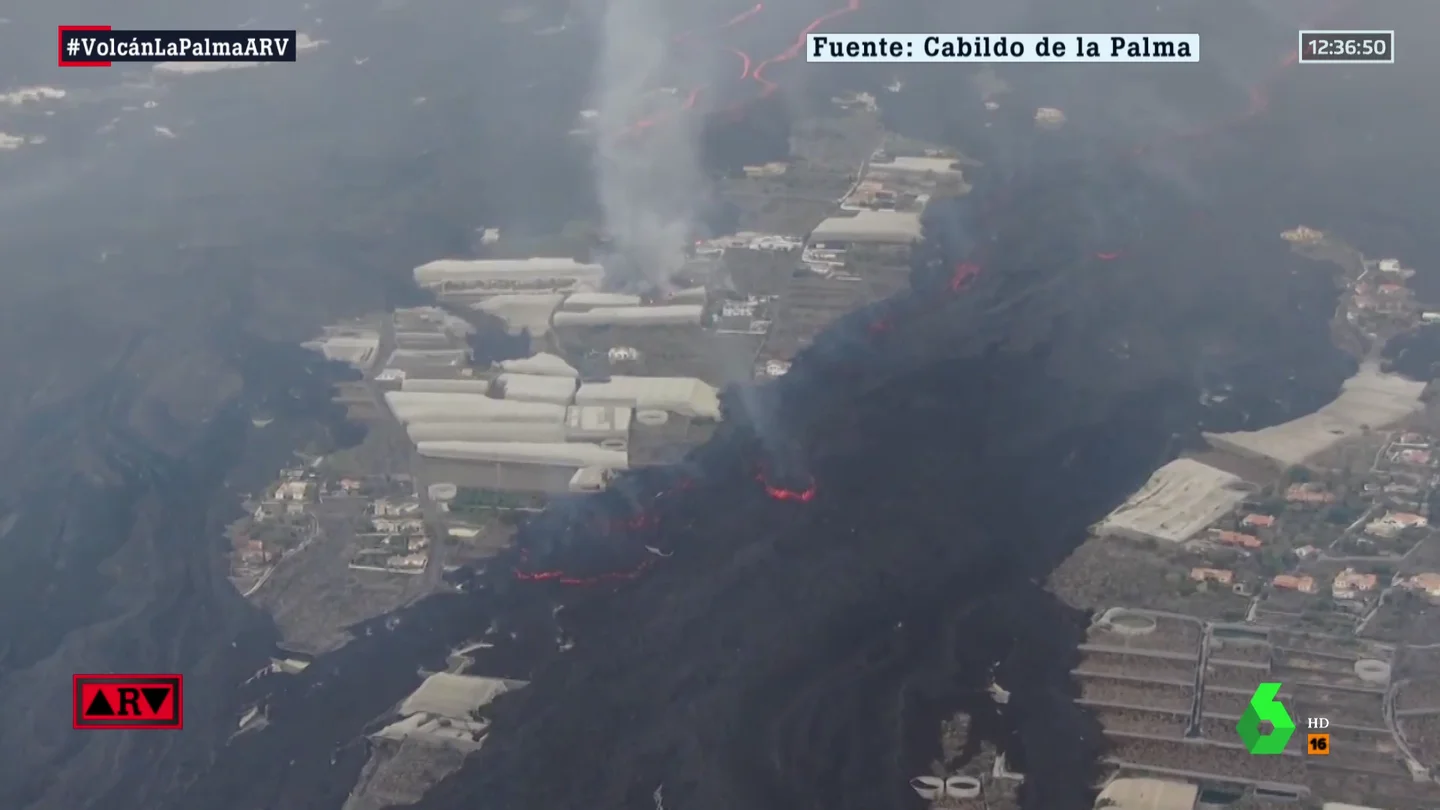 Avance de las coladas de lava en La Palma Avance de las coladas de lava en La Palma