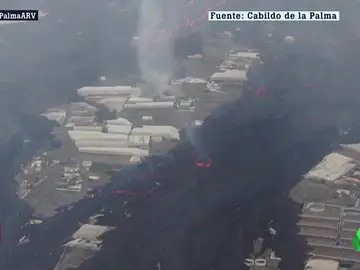 Avance de las coladas de lava en La Palma
